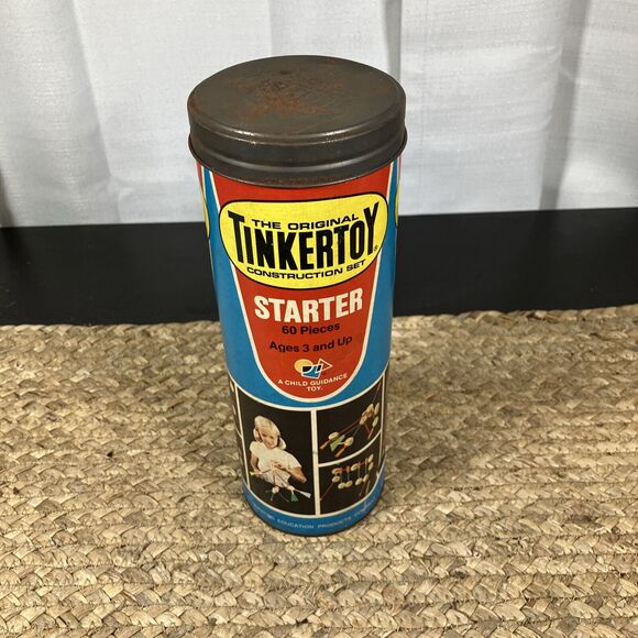 Vintage 1979 Original Tinkertoy Construction Set,‎ Starter, 60 pieces, No. 116 - Picture 2 of 6